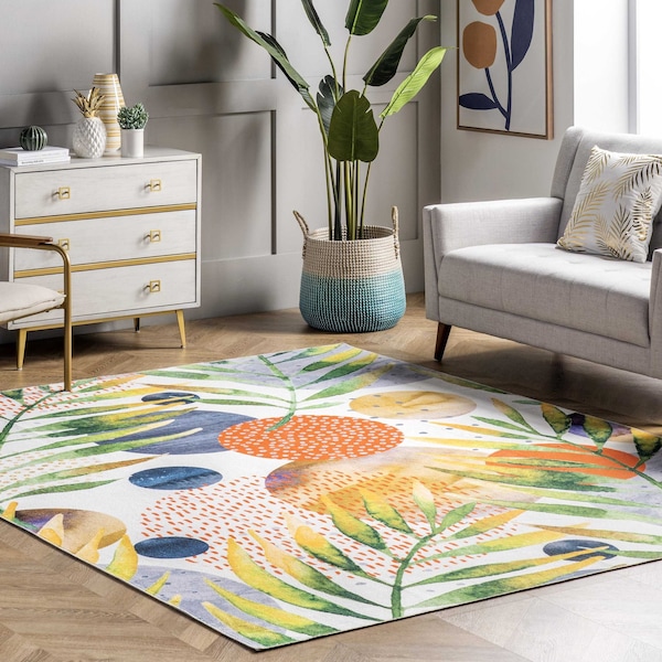 Nuloom Amelia Machine Washable Tropical Area Rug 5ft x 8ft HJAU17A-508 - main
